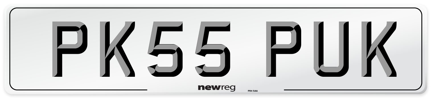 PK55 PUK Number Plate from New Reg